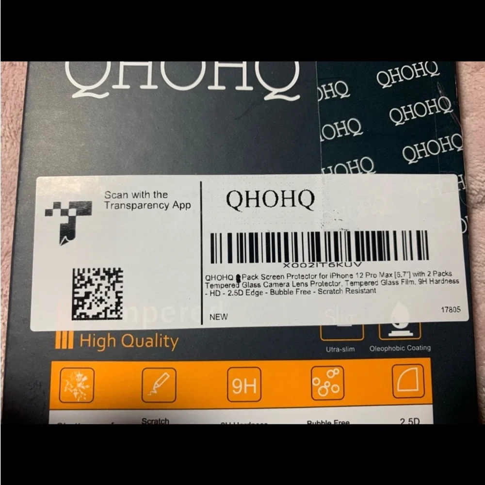 New! QHOHQ Sceen Protector for iPhone 12 Pro Max. (2) Tempered Glass Protectors